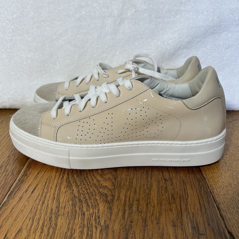 P448 Womens Size 42 Thea River Pink Fashion Patent Leather Sneaker Shoes